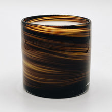 Load image into Gallery viewer, Muse Collection Best Luxury Scented Candles Handblown Glass Wooden Wick Mahogany Swirl