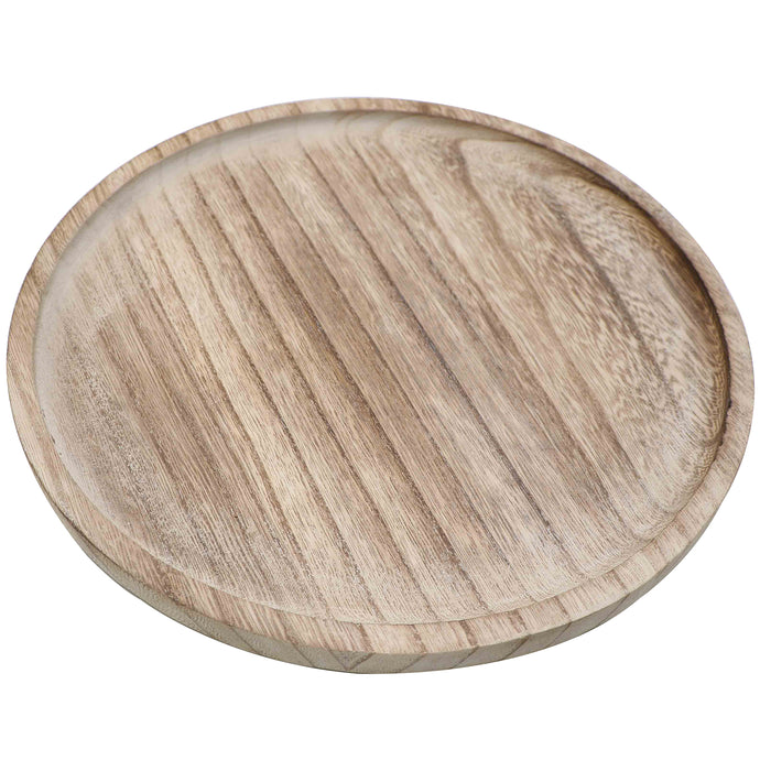 Large Round Wood Tray