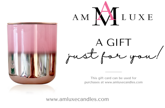 AM LUXE Gift Card is a physical plastic card mailed to the address you specify at checkout